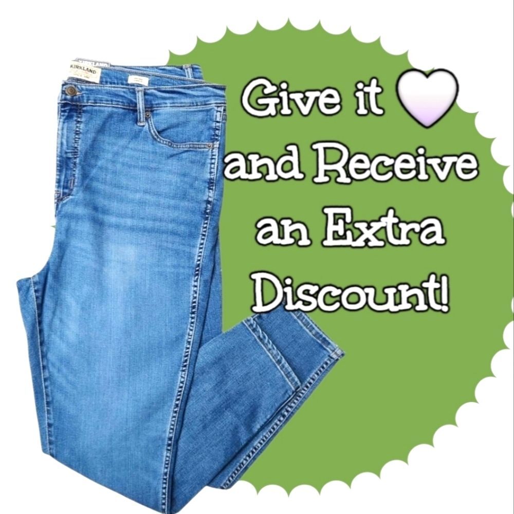 Kirkland Women's Blue High-Rise Stretch Skinny Jeans Classic Denim Size 20 (XXL) - Picture 14 of 14